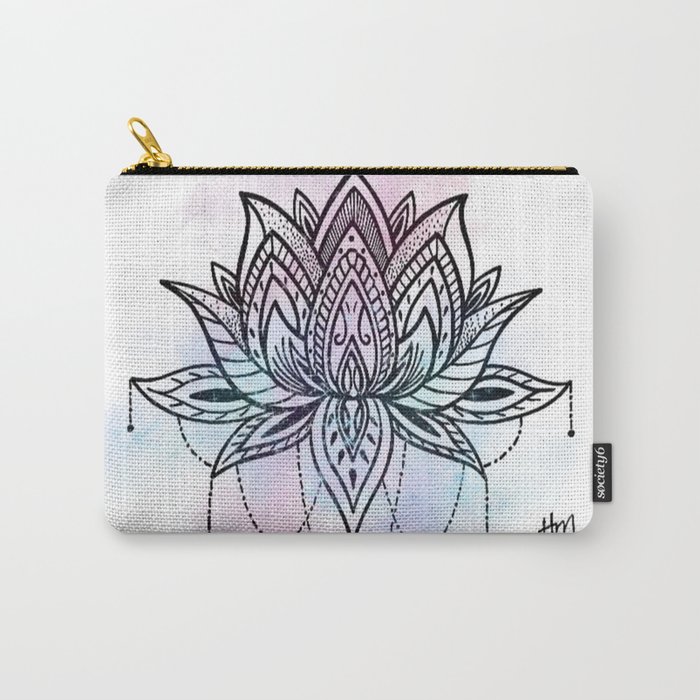 Watercolor Lotus Carry-All Pouch