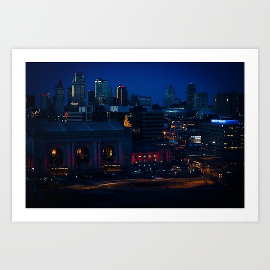 Blue Winter Lights Art Print