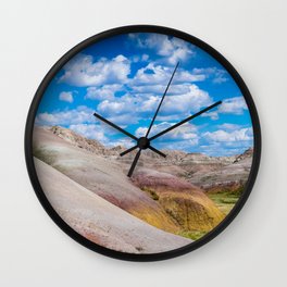 Bad Lands 2 Wall Clock | Cloudporn, Escape, Grand, Formation, South, Color, Dakota, Hiking, Landscape, Nationalpark 