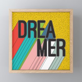 Dreamer Typography Color Poster Dream Imagine Framed Mini Art Print