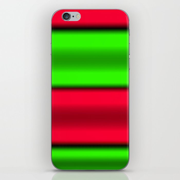 Green & Red Horizontal Stripes iPhone Skin