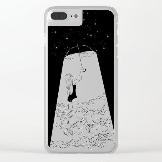 Fly me to the moon Clear iPhone Case