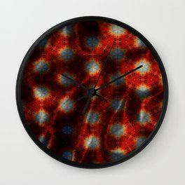 Red Flowers Wall Clock | Flowers, Mandala, Mosaic, Sketch, Red, Rough, Snowflake, Mystic, Shape, Kaleidoscopeflower 