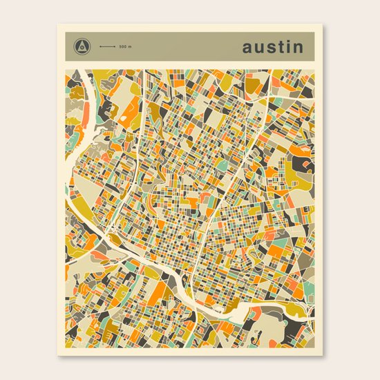 AUSTIN MAP Canvas Print