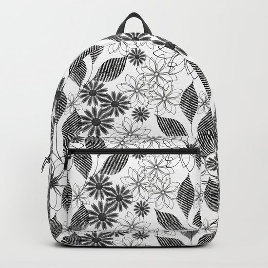 Flowers on a white background. Backpack