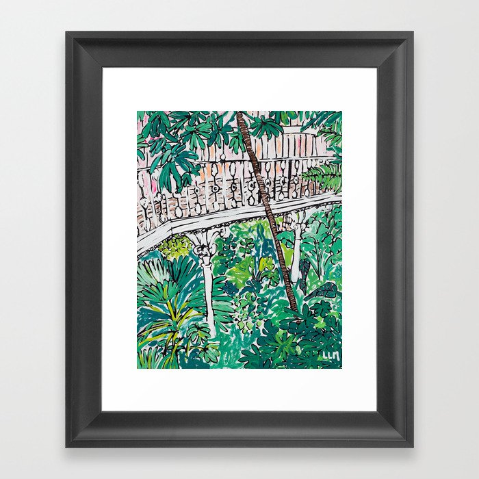 Kew Gardens Jungle Botanical Painting Greenhouse Framed Art Print