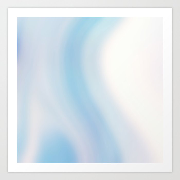 Holographic Blue Iridescent Modern Background Art Print
