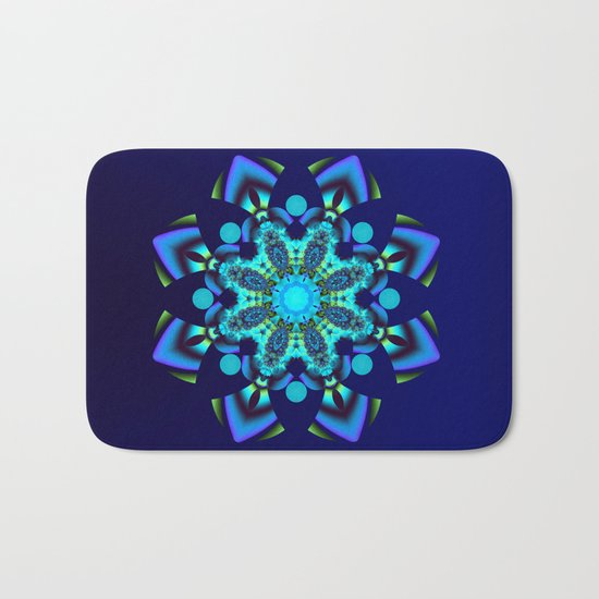 Geometric kaleidoscope flower Bath Mat
