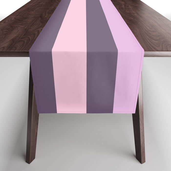 Taina - Purple Retro Stripes Colourful Art Design  Table Runner