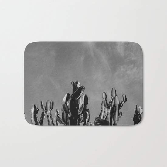 Monochrome Cactus Sky Bath Mat