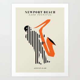 Vintage poster-Jazz festival-Newport beach 1. Art Print