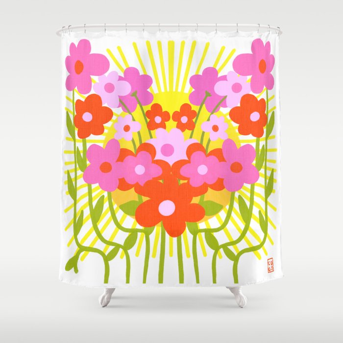 Sunny Spring Flowers  Shower Curtain