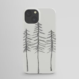 Pine Trees Pen and Ink Illustration iPhone Case