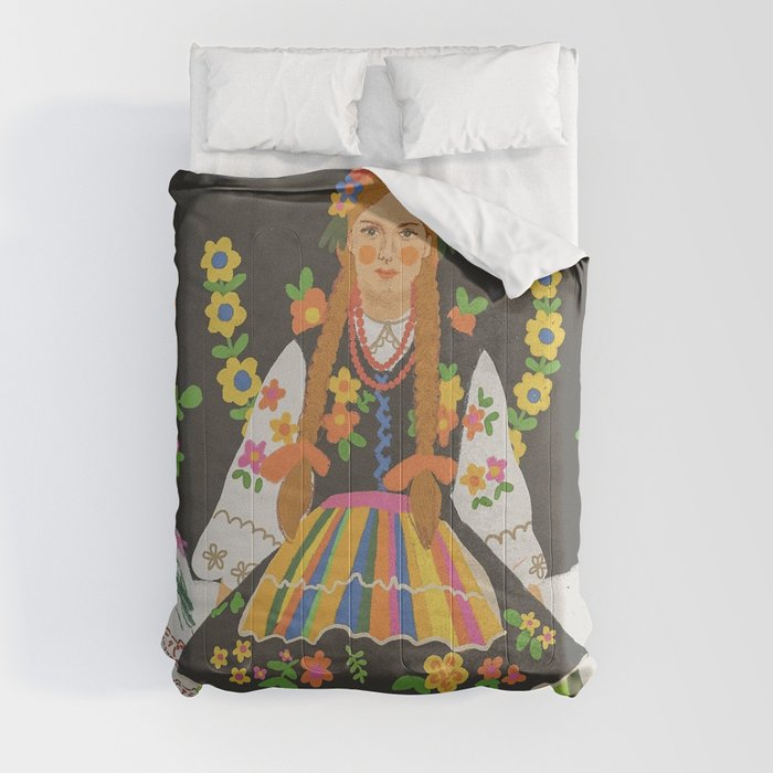 Polish folk girl Comforter