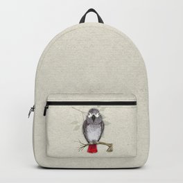 African grey parrot watercolor Backpack