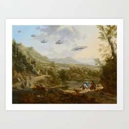 They were here all along / UFO in countryside Art Print