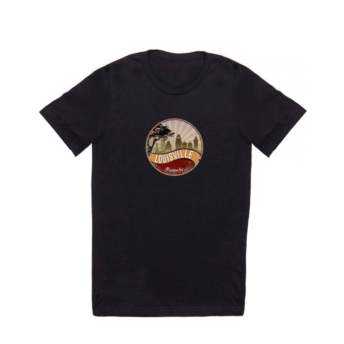 Louisville City Skyline Design Kentucky Retro Vintage T Shirt by