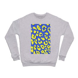 Leopard Print Blue Yellow Crewneck Sweatshirt