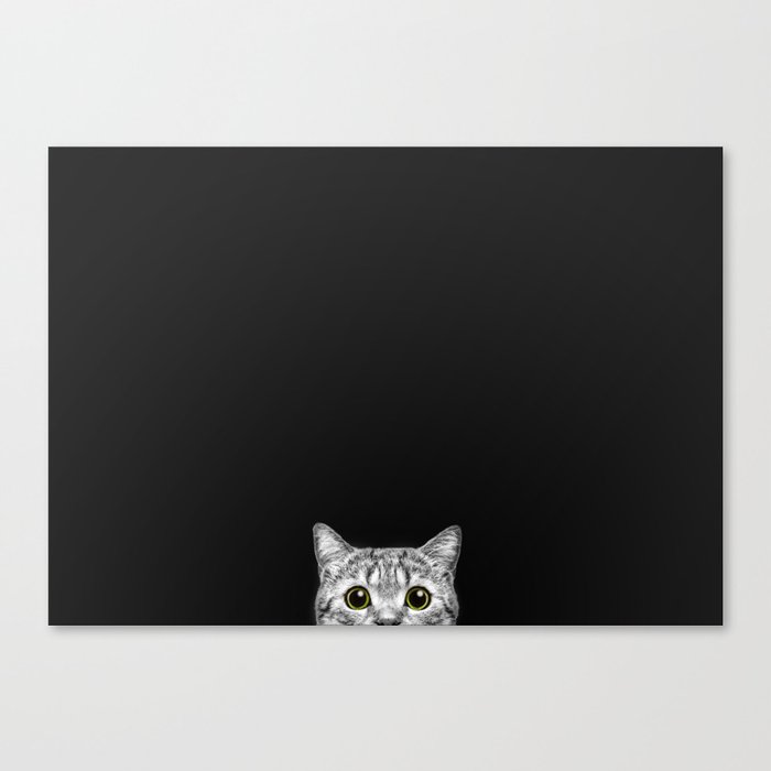 Curious Cat Peeking Sneaky Kitty Kitty Photography Cat Cats Canvas Print By Otgdesigns Society6