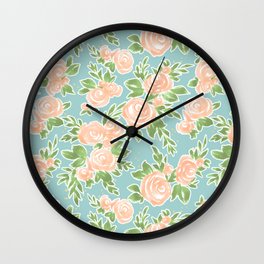 Rosalind Floral in blue Wall Clock
