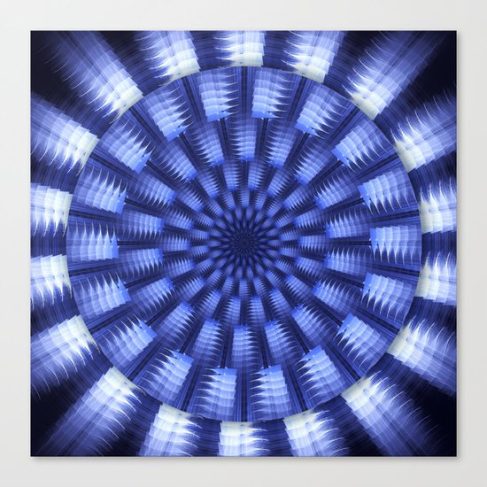 Round blue / white winter pattern design Canvas Print