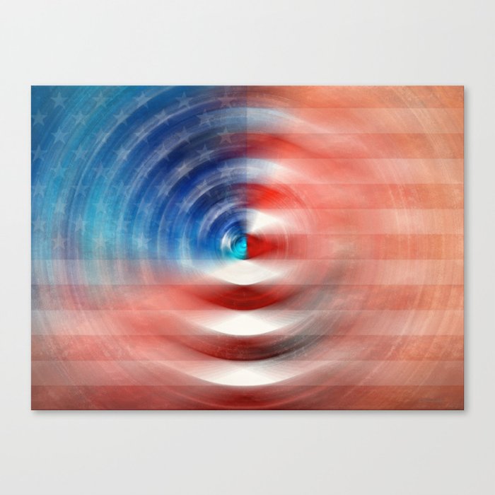 Red White And Blue Hues - Americana US Flag Art Canvas Print