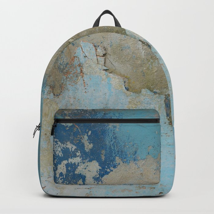 rough blue urban paint wall texture pattern Backpack