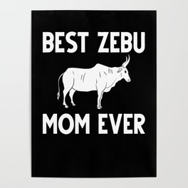 Zebu Cow Gift Brahman Bull Cattle Mini Poster