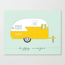 Yellow Happy Camper Canvas Print