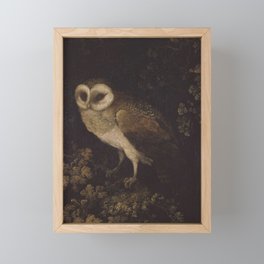 An Owl By Moses Haughton 1780 Funky Quirky Cute Cozy Boho Maximalism Maximalist Framed Mini Art Print