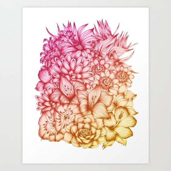 Tropical Flowers II Art Print