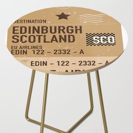 Edinburgh Scotland plane ticket Side Table