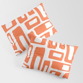 Retro Mid Century Modern Abstract Pattern 336 Orange Pillow Sham