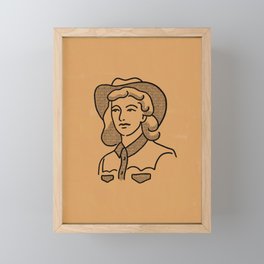 Cowgirl in Dusty Brown Framed Mini Art Print