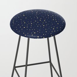 Christmas star pattern in blue and gold. Minimalistic Christmas pattern. Silent night pattern.  Bar Stool