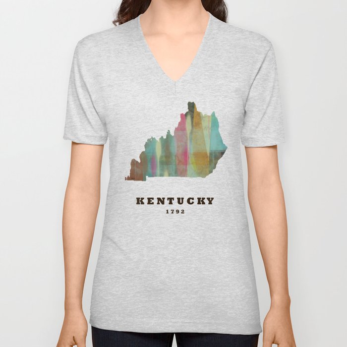 Kentucky state map modern V Neck T Shirt