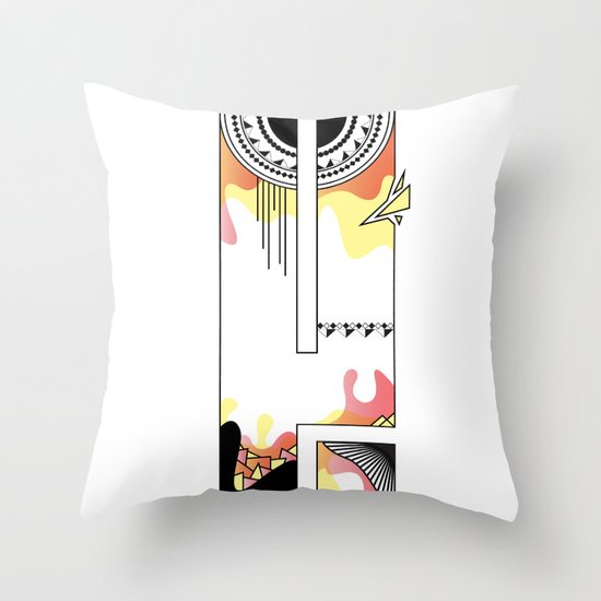 e typo Throw Pillow
