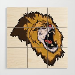 Royvel Lion Mascot Wood Wall Art