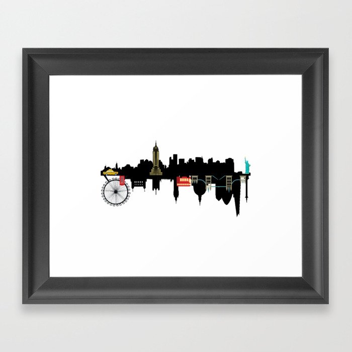 NYC and London Framed Art Print