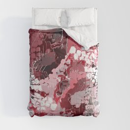 Modern, abstract pattern, white, pastel pink, grey Comforter