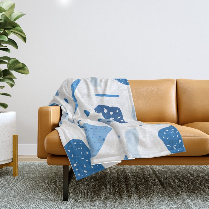 Blue Terazzo Throw Blanket