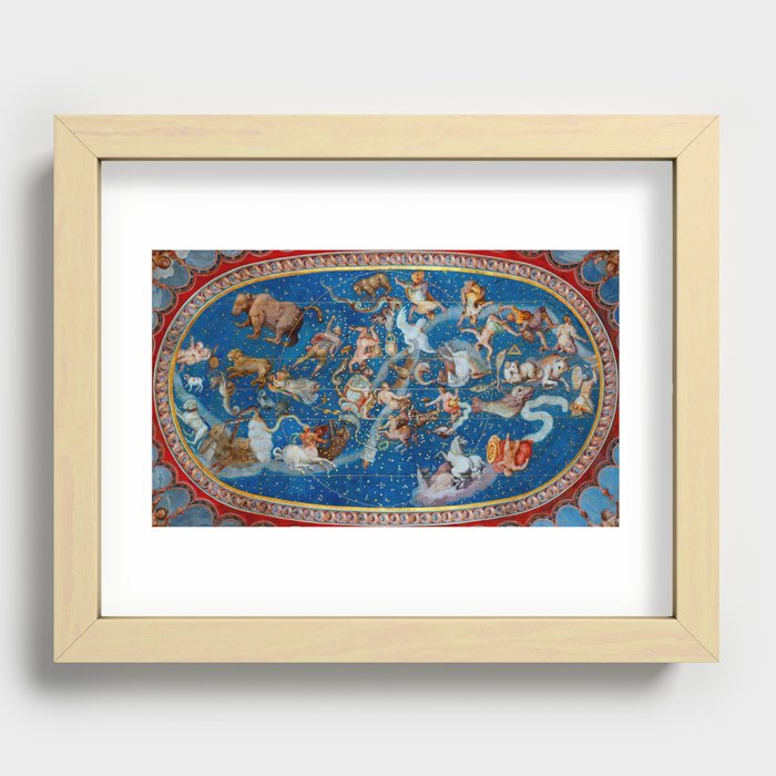 The Ceiling of the Sala Bologna, Celestial Map by Taddeo Zuccaro and Federico Zuccaro Recessed Framed Print