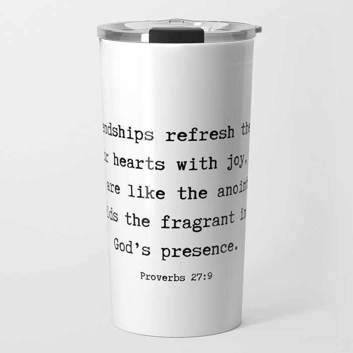 Proverbs 27 9 #bibleverse #minimalism #typography Travel Mug