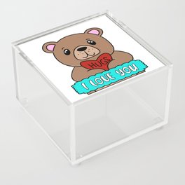 I Love You Valentine's Teddy Bear Acrylic Box