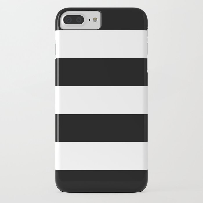 stripe black & white horizontal iphone case