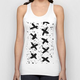 X Paint Spatter Black and White Unisex Tank Top