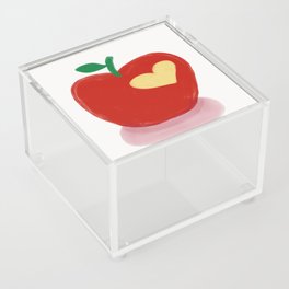 Apple heart shape painting Acrylic Box