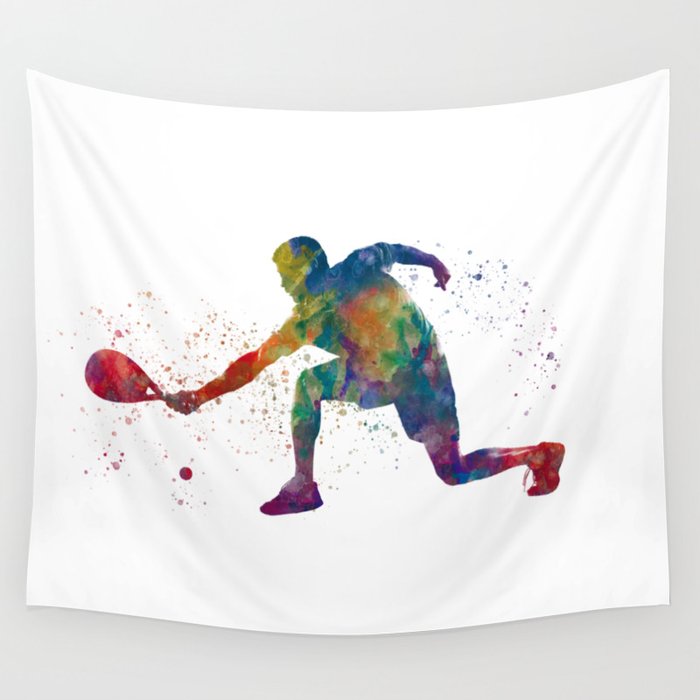 Paddle player watercolor Wall Tapestry
