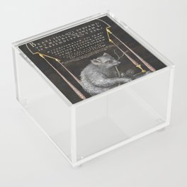 Vintage Calligraphic poster with a bear Acrylic Box