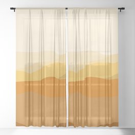 Brown Valley #illustration #drawing Sheer Curtain